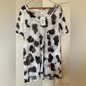 Cow print see through shirt